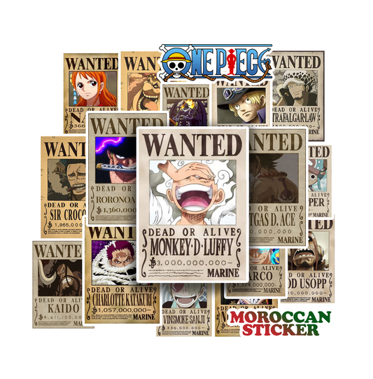 ONE PIECE WANTED STICKERS